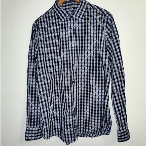 Bugatchi Shaped Fit Flip Cuff Button Shirt size XL - Picture 8 of 10